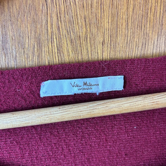 Vila Milano Woman Rhinestone Embellished Batwing Sweater Burgundy Holiday Party - Picture 4 of 6